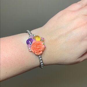 NWT - Vintage Betsey Johnson Pink Floral Bangle/Bracelet